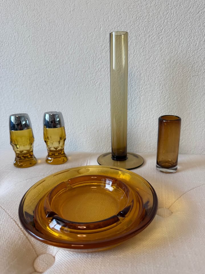 Vintage 1970 Amber Glass Collection