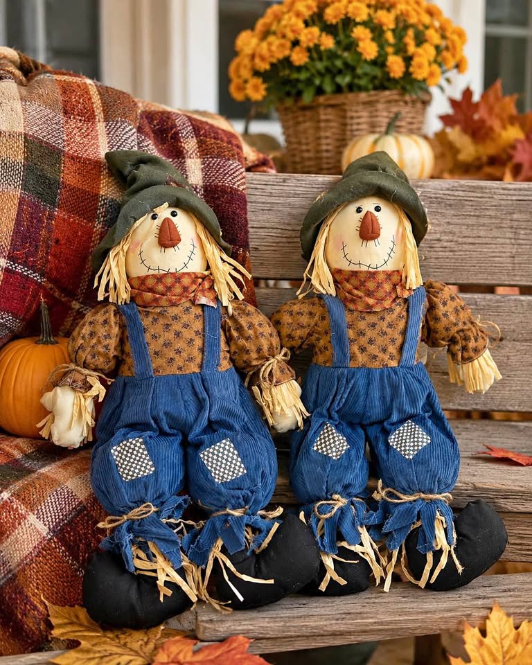 Vintage 90’s Decorative Autumn Scarecrow