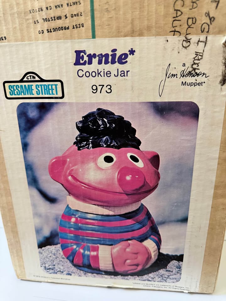 Vintage 1970s Sesame Street Ernie Cookie Jar by California Original Ceramics