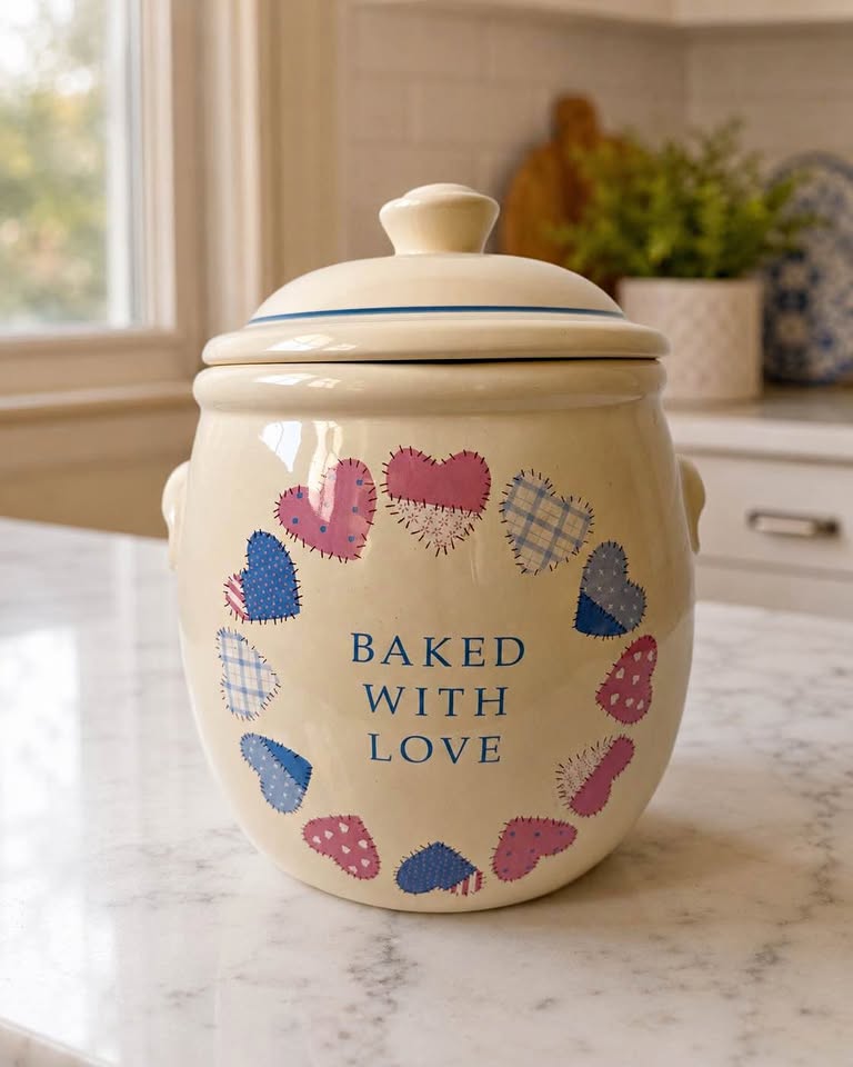 Ceramic 'Baked With Love' Cookie Jar