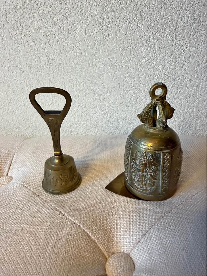 Vintage Brass Decorative Bells – Set of 2